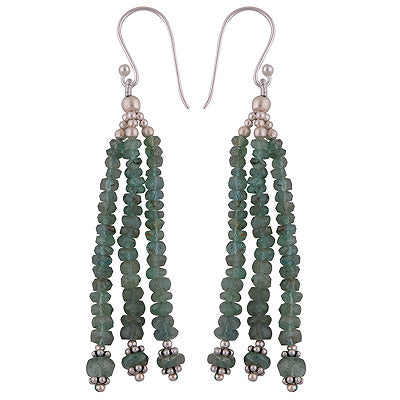 925 Sterling Silver Emerald Earrings - R3500229-25