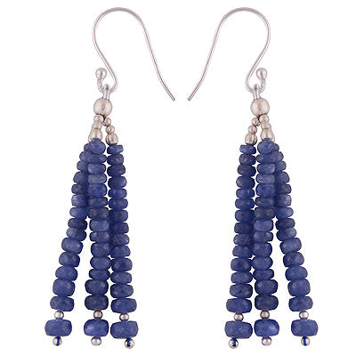 925 Sterling Silver Blue Sapphire Earrings - R3500229-28