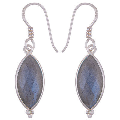 Gorgeous With Rawa Bezel Labradorite Marquise Shape 925 Sterling Solid Silver Dangle Earrings - R3500258-4