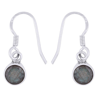Gorgeous Plain Labradorite Round Shape 925 Sterling Solid Silver Earrings - R3500274-6