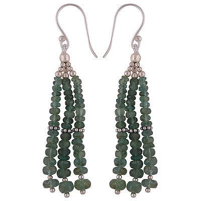 925 Sterling Silver Emerald Earrings - R3500305-21