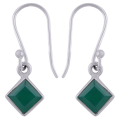 925 Sterling Silver Green Onyx Earrings - R3500391-46