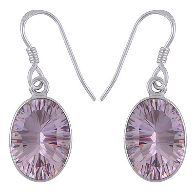 Gorgeous Gemstone Crystal Oval Shape 925 Sterling Solid Silver Earrings - R3500447-10