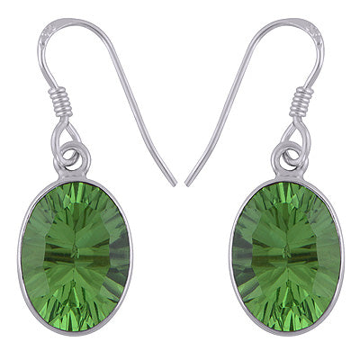 Gorgeous Gemstone Crystal Oval Shape 925 Sterling Solid Silver Earrings - R3500447-3