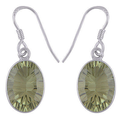 Gorgeous Gemstone Crystal Oval Shape 925 Sterling Solid Silver Earrings - R3500447-6