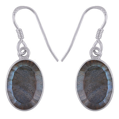 Gorgeous Gemstone Labradorite Oval Shape 925 Sterling Solid Silver Earrings - R3500447-72