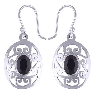 925 Sterling Silver Black Onyx Earrings - R3500470-159