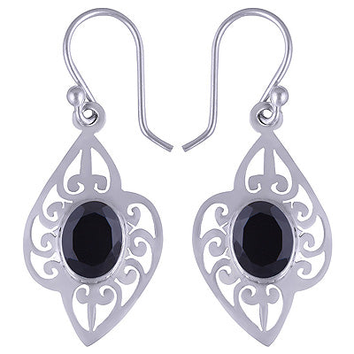 925 Sterling Silver Black Onyx Earrings - R3500477-161