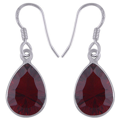 Beautiful Gemstone Crystal Pear Shape 925 Sterling Solid Silver Earrings - R3500485-12