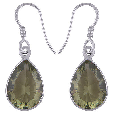 Beautiful Gemstone Crystal Pear Shape 925 Sterling Solid Silver Earrings - R3500485-19