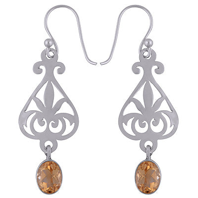 925 Sterling Silver Citrine Earrings - R3500501-145