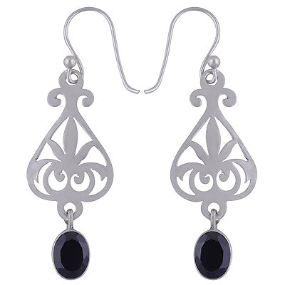 925 Sterling Silver Black Onyx Earrings - R3500501-148