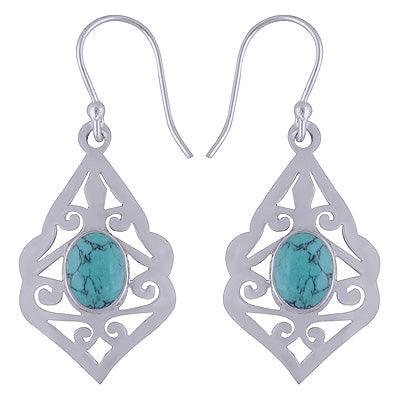 925 Sterling Silver Turquoise Earrings - R3500521-161