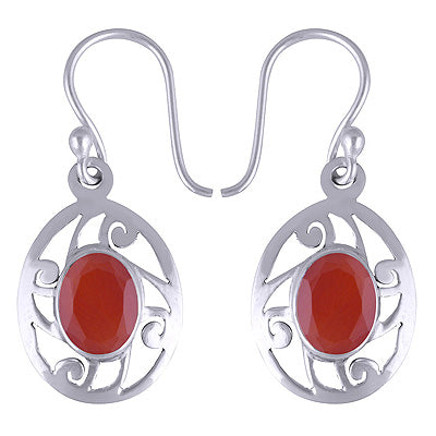 925 Sterling Silver Carnelian Earrings - R3500529-52