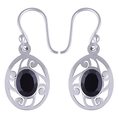 925 Sterling Silver Black Onyx Earrings - R3500529-54