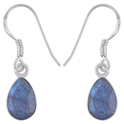 Stunning Beautiful Gemstone Labradorite Pear Shape 925 Sterling Solid Silver Dangle Earrings - R3500549-8