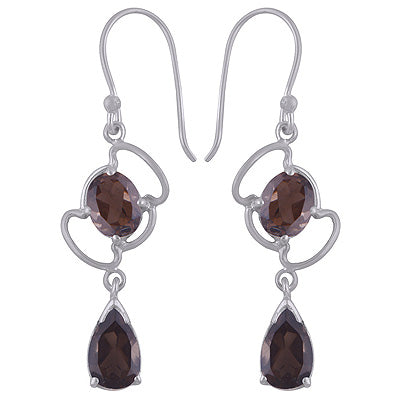 925 Sterling Silver Smoky Topaz Earrings - R3500564-10