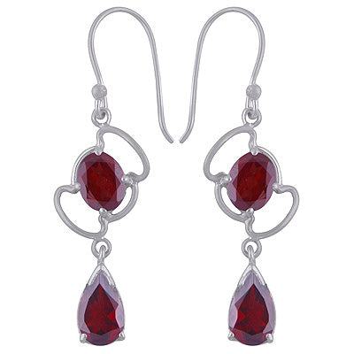 925 Sterling Silver Garnet Earrings - R3500564-52