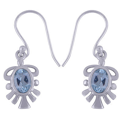 925 Sterling Silver Blue Topaz Earrings - R3500571-52