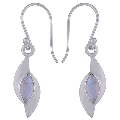 Beautifully Designed Rainbow Moonstone Oval Shape 925 Sterling Solid Silver Dangle Earrings - R3500572-16