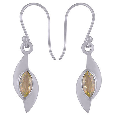 Beautifully Designed Lemon Topaz Oval Shape 925 Sterling Solid Silver Dangle Earrings - R3500572-32