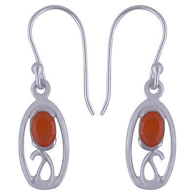 925 Sterling Silver Carnelian Earrings - R3500573-89