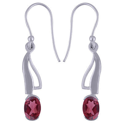 Alluring Unique Design Using Gemstone Garnet Oval Shape 925 Sterling Solid Silver Dangle Earrings - R3500576-8