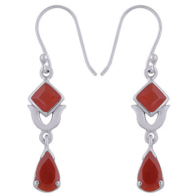 925 Sterling Silver Carnelian Earrings - R3500577-62
