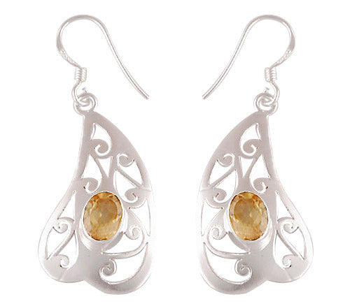 925 Sterling Silver Citrine Earrings - R3500601-24