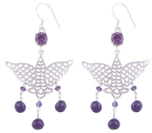 925 Sterling Silver Amethyst Earrings - R3500628-1