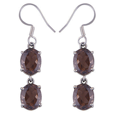 925 Sterling Silver Smoky Topaz Earrings - R3500761-55