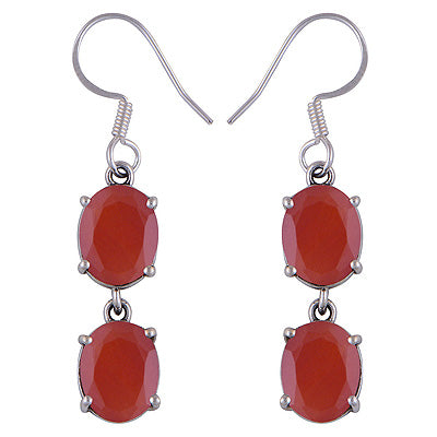 925 Sterling Silver Carnelian Earrings - R3500761-56