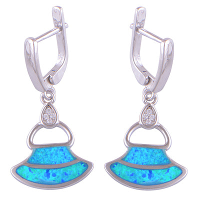 925 Sterling Silver Opal Cubic Zirconia Earrings - R3500781-1