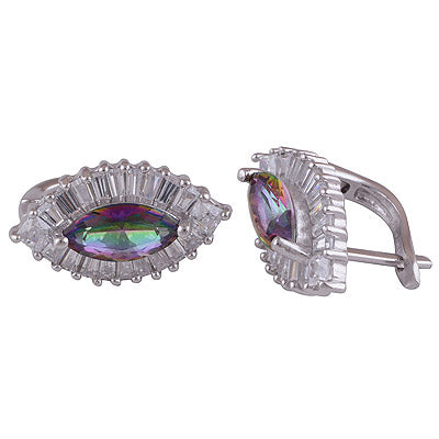 925 Sterling Silver Mystic Topaz White Cubic Zirconia Earrings - R3500793-24