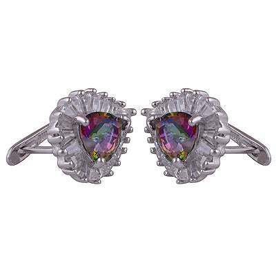 925 Sterling Silver Mystic Topaz White Cubic Zirconia Earrings - R3500793-32