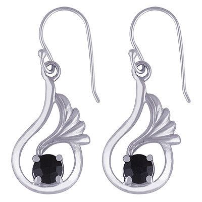 925 Sterling Silver Black Onyx Earrings - R3500807-45