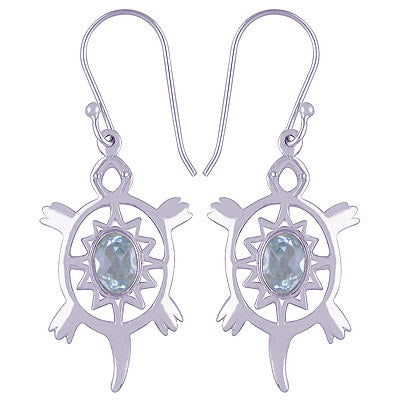 925 Sterling Silver Blue Topaz Earrings - R3500810-20