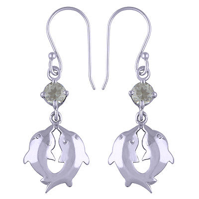 925 Sterling Silver Green Amethyst Earrings - R3500812-39