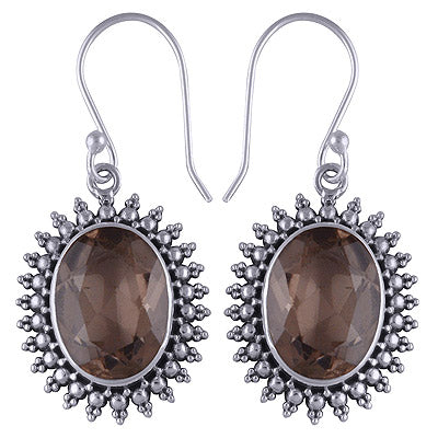 925 Sterling Silver Smoky Topaz Earrings - R3500835-14