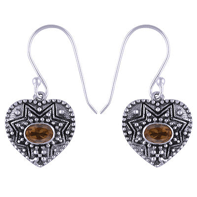925 Sterling Silver Beer Quartz Earrings - R3500851-34