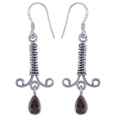 925 Sterling Silver Smoky Topaz Earrings - R3500902-20