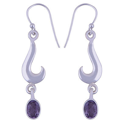 925 Sterling Silver Amethyst Earrings - R3500905-1