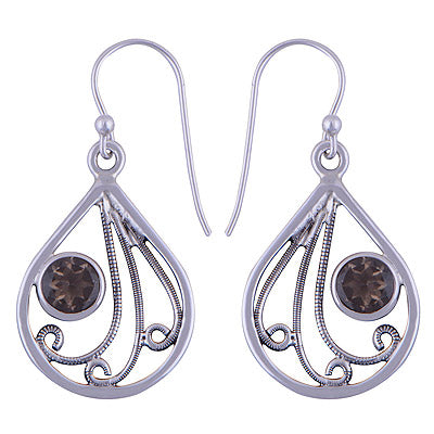 925 Sterling Silver Smoky Topaz Earrings - R3500908-25