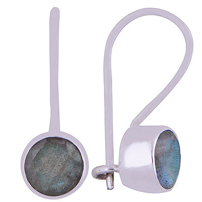 Stunning Gemstone Labradorite Round Shape 925 Sterling Solid Silver Earrings - R3500923-32