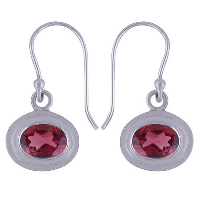 925 Sterling Silver Garnet Earrings - R3500943-29