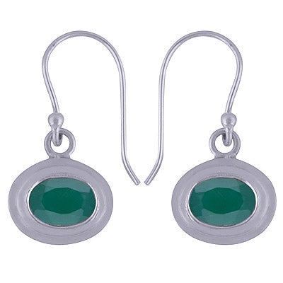 925 Sterling Silver Green Onyx Earrings - R3500943-53