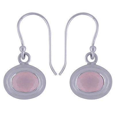 925 Sterling Silver Rose Quartz Earrings - R3500943-60