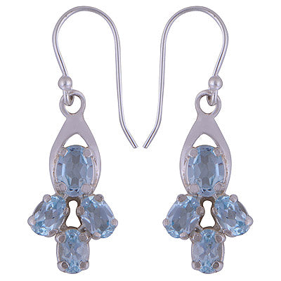 925 Sterling Silver Blue Topaz Earrings - R3500952-1