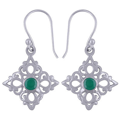 3.3gram Green Onyx Cut Stone Earrings - R3500954-60
