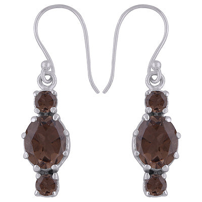 925 Sterling Silver Smoky Topaz Earrings - R3500959-19